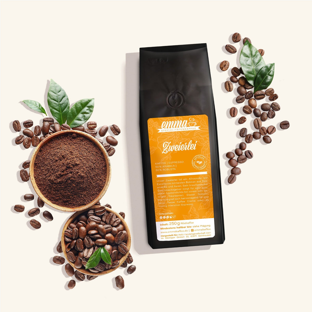 Zweierlei Kaffeebohnen